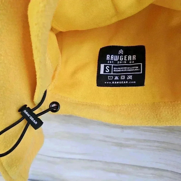 Raw gear 3/4 zip up pull over fleece yellow mens small - Picture 5 of 8